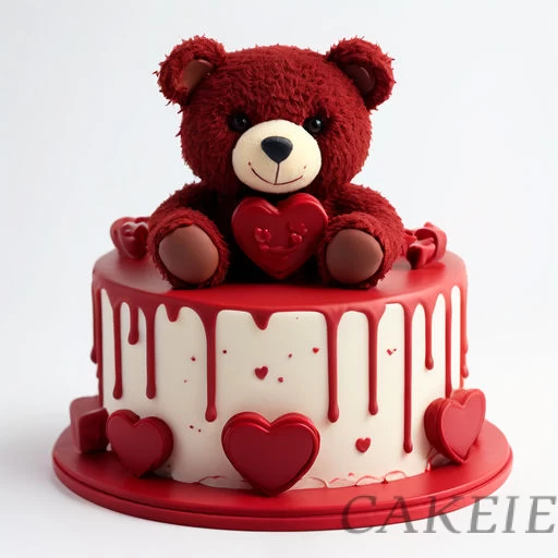 Teddy Valentine Cake